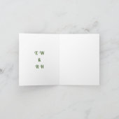 Elegantes Green Sparkle Design für Hochzeiten Ankündigung (Innenseite)