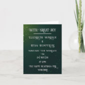 Elegantes Green Sparkle Design für Hochzeiten Ankündigung (Vorderseite)