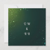 Elegantes Green Sparkle Design für Hochzeiten Save The Date (Rückseite)