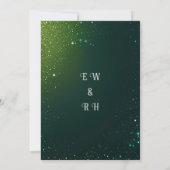 Elegantes Green Sparkle Design für Themed Einladung (Rückseite)