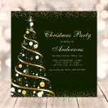 Elegantes Green Sparkle Weihnachtsbaum Party Einladung<br><div class="desc">Elegante grüne Sparkle Weihnachtsbaum-Party Einladung. Dieses Design zeichnet sich durch ein elegantes Winterdesign mit einem goldglänzenden Weihnachtsbaum auf grünem Urlaubshintergrund aus. Ideal für eine Firmenfeier. Personalisieren Sie dieses individuelle Design mit Ihren eigenen Party-Details.</div>