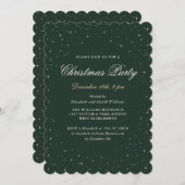 Elegantes Green Starry Christmas Party Einladung (Vorne/Hinten)