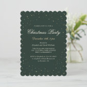 Elegantes Green Starry Christmas Party Einladung (Stehend Vorderseite)