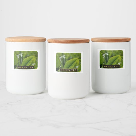 Elegantes Green Tee Label für Küchen- oder Pantry- Lebensmitteletikett (Flaschen)