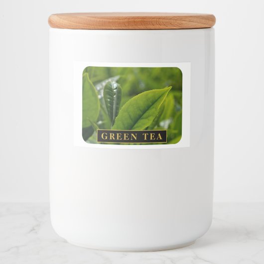 Elegantes Green Tee Label für Küchen- oder Pantry- Lebensmitteletikett (Vorderseite)