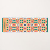 Elegantes Green Tile Muster Zen Yoga Namaste Yogamatte (Rückseite (Horizontal))