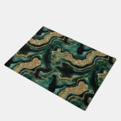 Elegantes Green und Gold Glitzer Agate Pattern Fußmatte (Schrägansicht)