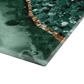 Elegantes Green und Gold Glitzer Agate Schneidebrett (Ecke)