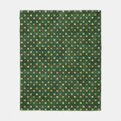 Elegantes Green und Gold Irish Kleeblatt Clover Fleecedecke (Vorderseite)