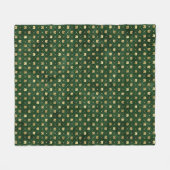 Elegantes Green und Gold Irish Kleeblatt Clover Fleecedecke (Vorderseite (Horizontal))