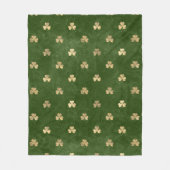 Elegantes Green und Gold Irish Kleeblatt Clover Fleecedecke (Vorderseite)