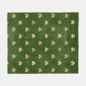 Elegantes Green und Gold Irish Kleeblatt Clover Fleecedecke (Vorderseite (Horizontal))