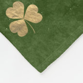 Elegantes Green und Gold Irish Kleeblatt Clover Fleecedecke (Ecke)