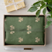 Elegantes Green und Gold Kleeblatt Muster Seidenpapier (Geschenk)