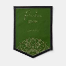 Elegantes Green und Gold Mandala Design