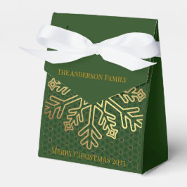 Elegantes Green und Gold Snowflake Decorative Geschenkschachtel