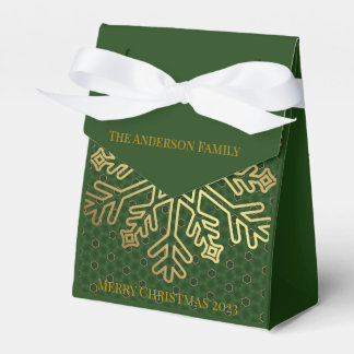 Elegantes Green und Gold Snowflake Decorative Geschenkschachtel