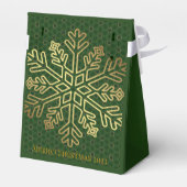 Elegantes Green und Gold Snowflake Decorative Geschenkschachtel (Rückseite)