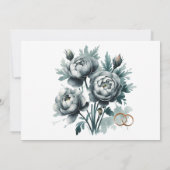 Elegantes Green und Gray Bouquet Probe Dinner Einladung (Rückseite)