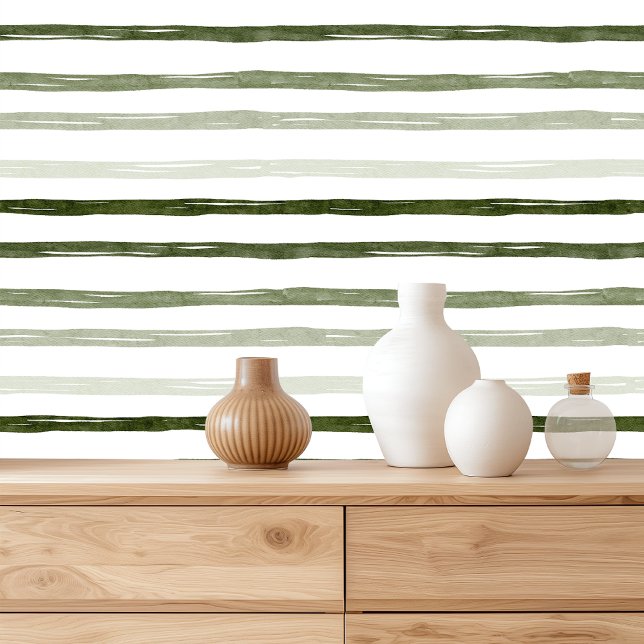 Elegantes Green Watercolor Line Weihnachtsmuster Tapete (Von Creator hochgeladen)