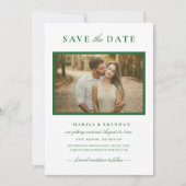 Elegantes Green Wedding Foto Save The Date (Vorderseite)