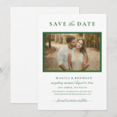 Elegantes Green Wedding Foto Save The Date (Vorne/Hinten)