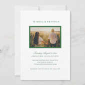 Elegantes Green Wedding Foto Save The Date (Rückseite)