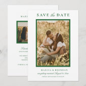 Elegantes Green Wedding Foto Save The Date (Vorne/Hinten)
