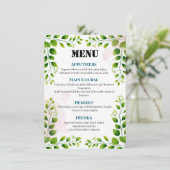 Elegantes Greenerity Frame Wedding Menü Menükarte (Stehend Vorderseite)