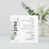 Elegantes Greenerity Script Round Wedding Flat Men Menükarte (Stehend Vorderseite)