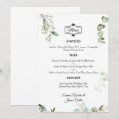 Elegantes Greenerity Table Wedding Menu Menükarte (Vorne/Hinten)