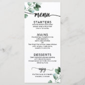 Elegantes Greenerity Wedding Menu Menükarte (Vorderseite)