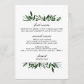 Elegantes Greenerity Wedding Menu Menükarte (Vorderseite)