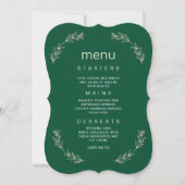 Elegantes Greenerity Wedding Menu | Script-Schrift Einladung (Vorderseite)