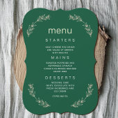 Elegantes Greenerity Wedding Menu | Script-Schrift Einladung