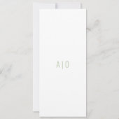 Elegantes Greenerity Wedding Menu | Script-Schrift Einladung (Rückseite)