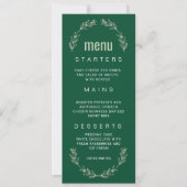 Elegantes Greenerity Wedding Menu | Script-Schrift Einladung (Vorderseite)