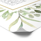 Elegantes Greenerity Wedding Seating Plan Poster (Ecke)
