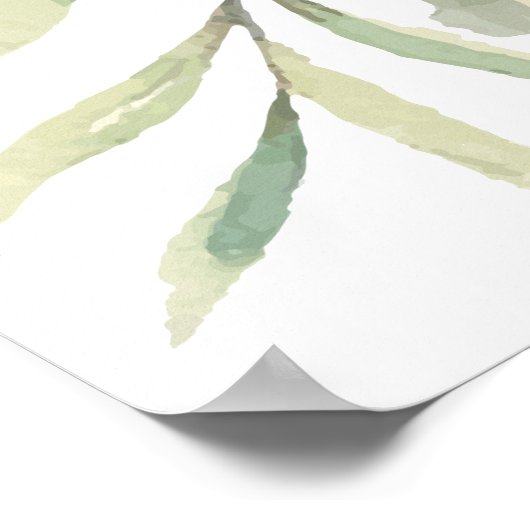 Elegantes Greenerity Wedding Seating Plan Poster (Ecke)