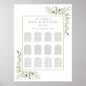 Elegantes Greenerity Wedding Seating Plan Poster (Vorne)