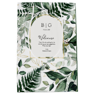 Elegantes Greenery Botanical Wedding Gästehaus Mittlere Geschenktüte