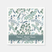 Elegantes Greenery Custom Brautparty Serviette (Vorderseite)