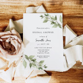 Elegantes Greenery Foliage Brautparty Einladung