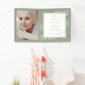 Elegantes Greenery Foto Beerdigung Banner (Insitu)