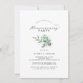 Elegantes Greenery Housewarming Party Einladung (Vorderseite)