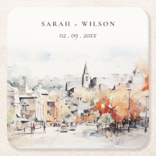 Elegantes Greenville South Carolina Landschaft Hoc Rechteckiger Pappuntersetzer