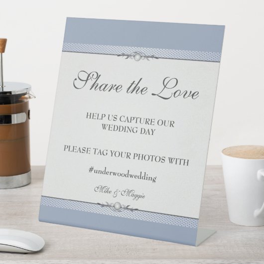 Elegantes Grenz-Hochzeitplakatzeichen Sockelschild (In Situ)