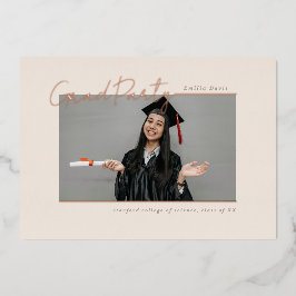 Elegantes Grenz-Single Foto minimales Grad-Party Folieneinladung