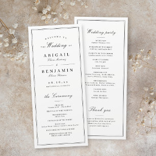 Elegantes grenzenloses Hochzeitsprogramm Programm