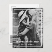 Elegantes Grenzgebirge Foto Modernes Weihnachtsfes Feiertagspostkarte (Vorne/Hinten)